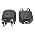 Pikkukuva 5 / 5: 3,5 mm naaras - kaksoisuros audio (rca) -liitinadapteri 1 naaras - 2 uros 1/8 tuumaa