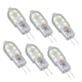 Miniatyrbillede 6 af 8: 10 stk. G4 2835 LED-pære Transparent LED-lampe Stik i pære AC220V til Camper Kabinet Landskabslys 6500K Hvidt lys