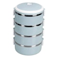 Miniatyrbillede 1 af 8: Bærbar 304 rustfrit stål Bento frokostboks termisk cylinder frokostbeholder madopbevaringsbeholdere til skolekontor udendørs fire lag nordisk blå