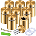 Miniatyrbillede 1 af 5: Guld skilt standoffs kit - 8 pakke 3/4\" X 6/5\" - Akryl billedramme ophængsskruer