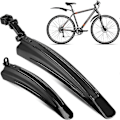 Miniatyrbillede 1 af 5: Universal For- & Bagskærm, Fuld Dækning Tykkere Bredere Justerbar Cykelskærm, passer til 20/22/24/26 tommer MTB Racercykel, Sort_SZXM