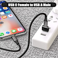 Miniatyrbillede 3 af 5: USB C til USB A-adapter 3-pakke til Apple Watch 7 SE, iPhone 11 12 13 Pro Max Mini, 8, AirPods, iPad 10 Air - Grøn