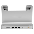 Miniatyrbilde 2 av 8: Vertikal PC-stativ 8 i 1 dokkingstasjon Stabil signaloverføring Mini PC-stativ for OS X Office-grensesnittutvidelse Sølvfarge