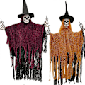 Miniatyrbilde 2 av 5: 2 Pakke Halloween Hengende Skjelett Spøkelse Dekorasjoner 45.6 Skumle Grim Reaper med Hatt for Halloween Innendørs Utendørs Dekor Haunted House Skull Ghos