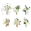 Miniatyrbilde 3 av 8: Brud og brudgom knapphullsblomst brudepike og forlover corsage rose knapphullsblomst
