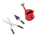 Miniatyrbillede 6 af 8: Dukkehus Haveværktøj 1:12 Vandkande Spade Saks Holdbar Legering Miniature Havearbejde Værktøjer til Dukkehus Rød