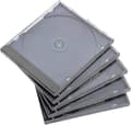 Standard klar CD-fodral med monterad svart bricka - 25-pack