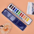 Miniatyrbillede 8 af 8: Solid Pigment Børneakvarel Maling Hurtigtørrende Pigment Kit Kunst Tilbehør 12 Farver