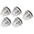 Miniatyrbillede 8 af 8: 5 stk knapkontakt rustfrit stål flad top knap med LED selvnulstilling strømtilbehør 12mmDC3-6V Grøn