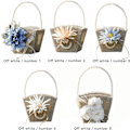 Miniatyrbilde 3 av 5: 1 Pakke Jute Blomsterpikekurver, Blomsterpikekurv Rustikk Jute, Bryllupsblomsterpikekurv, Blomsterpikekurv med Perlehåndtak, Jute Bryllupsblomst