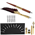 Miniatyrbilde 6 av 8: Fjærpennsett Kalligrafi Skrivetegning Quill Dip Kit Vintage Art Craft CollectionSP248006R Vinrød