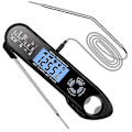 Miniatyrbilde 1 av 5: Kjøkkentermometer, Grilltermometer, Matlagingstermometer med Øyeblikkelig Avlesning, Kjøtttermometer, med 2 Lange Prober og LCD-Skjerm, for Grill, Mat, Kjøtt