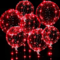 Miniatyrbillede 1 af 5: Lysende Balloner, 10 Pakker 61 cm Valentinsdag Bobo Balloner med 3 meter LED Lys Kæder til Valentinsdag Bryllup Jul Fødselsdagsfest (