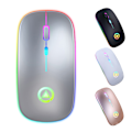 Miniatyrbillede 7 af 8: Genopladelig mus trådløs lydløs LED-baggrundsbelyst mus USB optisk ergonomisk gamingmus PC-computermus