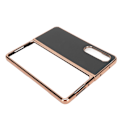Miniatyrbild 7 av 8: Phone case Cover för Samsung Galaxy Z Fold 4 Nano-plätering Äkta läder Repsäkert Svart