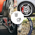 Miniatyrbillede 4 af 5: 4 Stk. Bling Ventilhætter Krom Bil Køretøj Krone Hånd Krystal Rhinestone Dækhætter, Attraktive Anti-støv Tilbehør til Bil (Hvid)