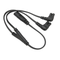 Miniatyrbillede 3 af 8: IEC320 C8 til dobbelt C7 ledning han til hun 1 ind 2 ud AC strømstikkabel til LCD-skærm skrivebordslampe 100‑250V