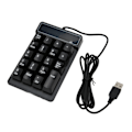 Miniatyrbilde 7 av 8: Kablet nummertastatur Svart USB-tilkobling 19 U-formede taster Plug and Play Kompakt numerisk tastatur for bærbar PC Desktop