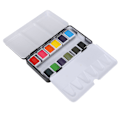 Miniatyrbilde 2 av 8: Vannfarge Maling Bærbar Lys Farge Vannfarge Pigment Sett Maling Rekvisita med Boks 24 Farger