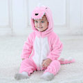 Miniatyrbilde 4 av 5: Søt Dinosaur Onesie med Hetter for Barn | Halloween Kostyme 3-6 Måneder | Rosa