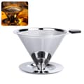 Miniatyrbilde 2 av 8: Kaffedrypper i rustfritt stål, gjenbrukbar kaffefilter med stativ, konisk drypper