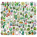 Miniatyrbild 1 av 5: Cactus Plant Stickers Set 100 stycken Vattentäta vinyldekaler för vattenflaskor Bärbara datorer DIY Scrapbooking Presenter Bagage