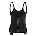 Miniatyrbillede 2 af 8: Kvinders underbust korset taljetræning 2 i 1 multifunktionel lynlås foran korsetoverdele til fitness bryllup Cosplay Sort L