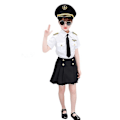 Miniatyrbilde 1 av 5: Pilotkostymer for barn - Flyvertinneuniformsett med solbriller160 korte ermer