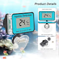 Miniatyrbillede 4 af 5: Akvarietermometer, Digitalt Akvarietermometer, LCD Akvarietermometer med Sugekopper og Vandtæt Probe til Akvarium Reptil Terrarium