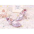 Miniatyrbild 3 av 5: Princess Glitter High Heel Flickor Skor - Barn Läder Fjärilsdesign31 Rosa