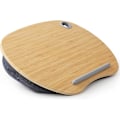 Miniatyrbillede 1 af 5: Blå bærbar computer stand - Polstret bambusplatform til senge og sofaer, sidebord med kabelhuller og skridsikre strimler, ideel til computere og tablets