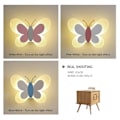 Miniatyrbild 4 av 5: Barnrumslampa Modern Fjäril Vägglampor, Vit Vinge & Rosa