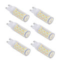 Miniatyrbillede 5 af 8: 6 stk. 90LED G9 pære 9W 220V dæmpbar blød varm hvid LED pære til lysekrone loft vægbelysning
