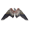 Miniatyrbilde 1 av 4: Voksen japansk Tengu fuglevinge cosplay-kostyme for Burning Man-festival grå