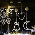 Miniatyrbillede 2 af 5: Pieces Julevindueslys LED Sugekoplys Julekærlighed Juleklokker Julepentagram Julemåne (Julesæt B)_SZXM