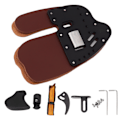 Miniatyrbillede 1 af 8: Læder bueskydning finger fane bueskydning finger guard fingre beskytter til recurve bue udendørs skyde praksis sort brun M