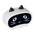 Miniatyrbild 8 av 8: Mini tecknad högtalare multifunktionell söt katt örondesign smart set dubbla väckarklockor för kontor i sovrummet Vit