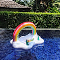 Miniatyrbillede 4 af 5: Oppustelig Rainbow Cloud-drikholder til pool, sjovt legetøj til børn og voksne