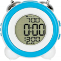 Miniatyrbild 1 av 4: Mini Dubbel Klocka Väckarklocka Kreativ Väckarklocka LED Batteridriven Digital Display Tyst Väckarklocka (Utan Batteri)