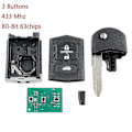 Miniatyrbillede 2 af 4: Smart fjernbetjeningsnøgle til bil med 3 knapper, 80-bit 63 chip, bilnøgle fob, passer kompatibel med 2 3 5 6 Rx8 Mx5 433mhz