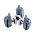 Miniatyrbillede 6 af 8: 8 x Twin Bottom Top Brusedør ruller Remskiver Hjul Løbere Badeværelse Enkelt hjul