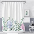 Miniatyrbillede 2 af 5: Udsøgt Green Leaf Floral Polyester badeforhæng - 180 X 180 cm