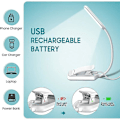 Miniatyrbilde 5 av 5: 9 LED Leselys, Oppladbart Leselys Lampe i 3 Lysstyrkemoduser (Kjølig Hvit/Varm Gul), Dimbar Leselys for Bok i Sengen, Bokklemme