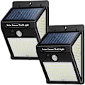 Miniatyrbillede 1 af 4: Udendørs solcellelamper, [4 pakke 144 LED'er] Vandtætte solcelledrevne lamper med bevægelsessensor, 3 tilstande LED spotlight solcelle sikkerhed trådløs væglampe
