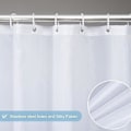 Miniatyrbillede 5 af 5: Bruseforhæng til hjørnebadekar vandtæt elegant gradient lyseblå 180x200 cm langt anti-meldug polyesterstof vægtet bruseforhæng maskinvaskbar