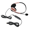 Miniatyrbillede 6 af 8: Call Center Headset Multifunktionelt Stilfuldt støjreducerende HD Opkald Høreværn Telefon Headset Rose Gold Type C