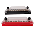 Miniatyrbilde 6 av 8: 1 par strømfordelingsblokk 10 terminal 48V 150A M6 stud M4 skrue samleskinne for bilbåt 2PCS M6 studs, 8PCS M4 skrue