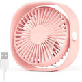Miniatyrbild 3 av 3: Bärbar USB-bordfläkt, Mini Elektrisk Fläkt med 3 Hastigheter - Rosa