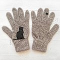 Miniatyrbilde 2 av 5: Votter i ull med kattemønster for kvinner - Varm og komfortabel for høst og vinterutendørs