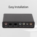Miniatyrbilde 7 av 7: USB Lydkort 6 Kanaler 48kHz Samplingsfrekvens Analog Spill Innspilling Eksternt Lydkort for PC Bærbar Datamaskin Svart